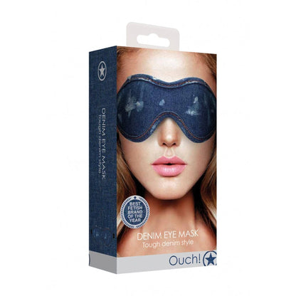 SHOTS Toys America Roughend Denim Style Eye Mask - Blue *