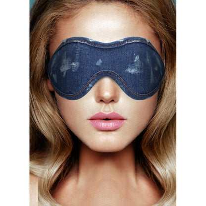 SHOTS Toys America Roughend Denim Style Eye Mask - Blue *