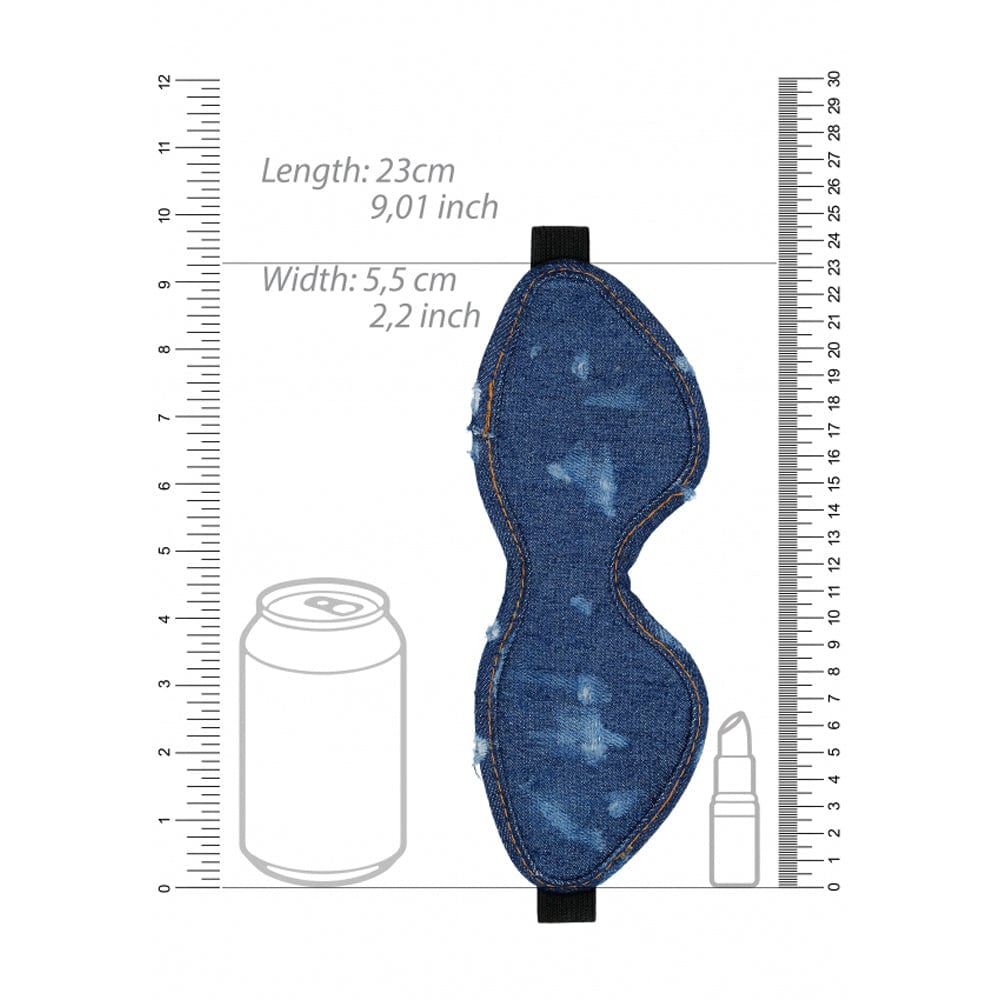 SHOTS Toys America Roughend Denim Style Eye Mask - Blue *