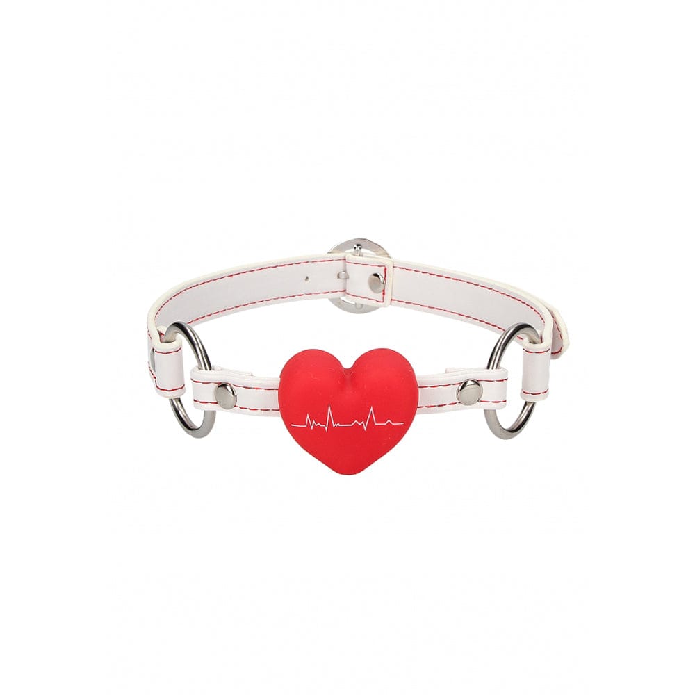 SHOTS Toys America Ouch! Silicone Heart Gag - Nurse Theme *