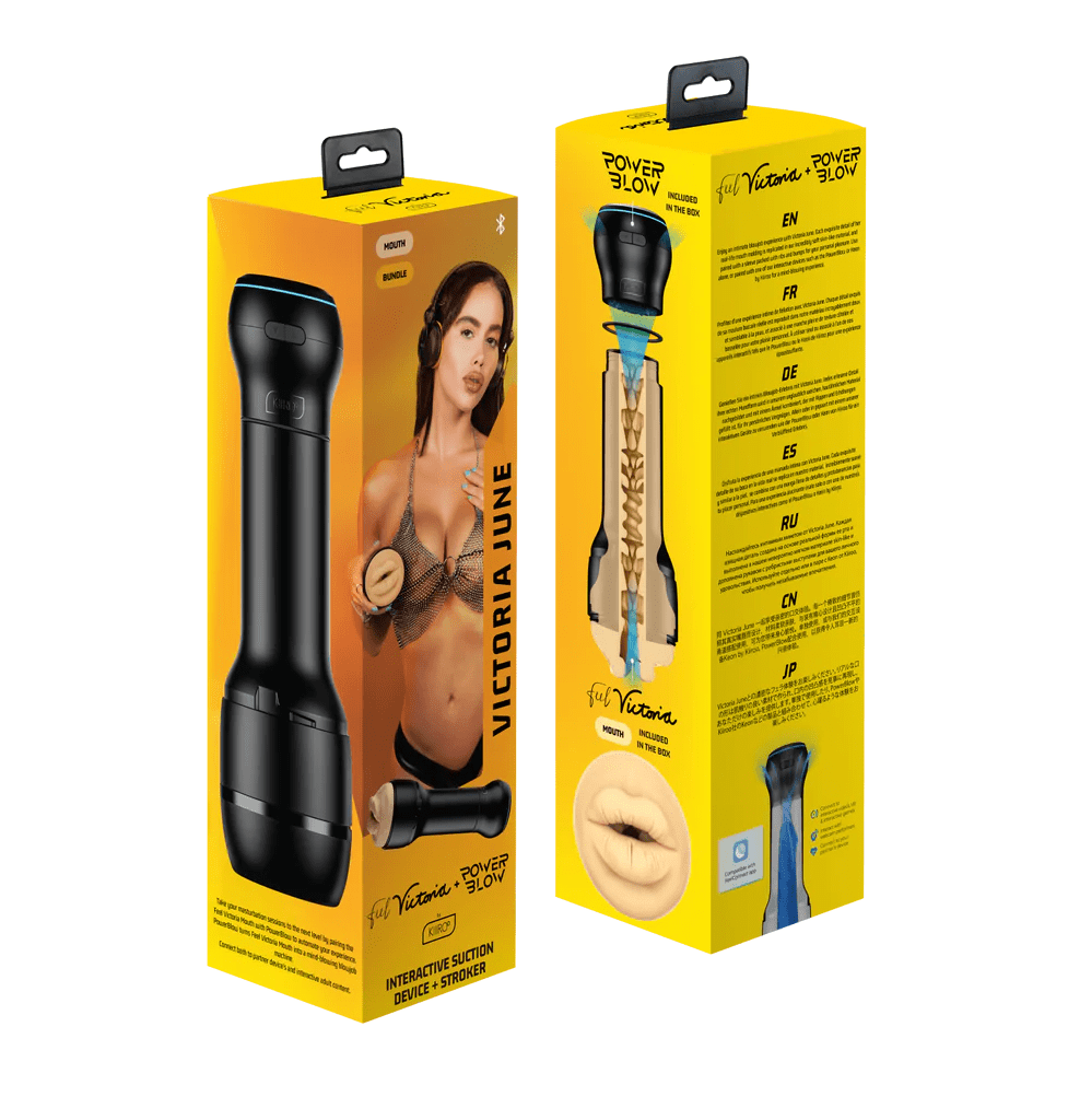 Kiiroo Male Masturbators Kiiroo PowerBlow + Feel Victoria June Mouth Combo Set