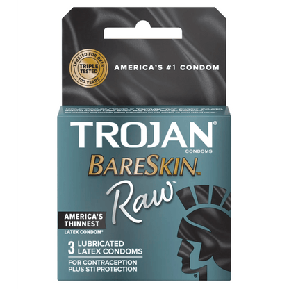 Trojan Condoms 3pk Trojan Bareskin Raw Condoms