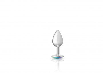 Viben Anal Toys Cheeky Charms Silver Metal Clear Gem Butt Plug