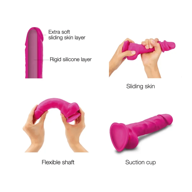 Strap On Me Dildos Strap On Me Sliding Skin Realistic Dildo Fuchsia
