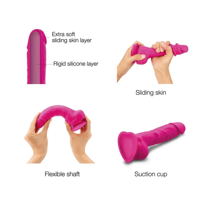 Strap On Me Dildos Strap On Me Sliding Skin Realistic Dildo Fuchsia