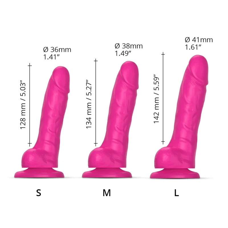 Strap On Me Dildos Strap On Me Sliding Skin Realistic Dildo Fuchsia