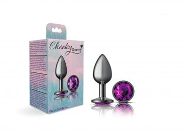 Viben Anal Toys Small Cheeky Charms Gunmetal Grey Purple Gem Butt Plug