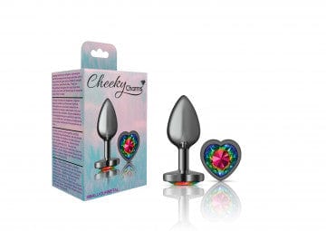 Viben Anal Toys Small Cheeky Charms Gunmetal Grey Rainbow Heart Gem Butt Plug