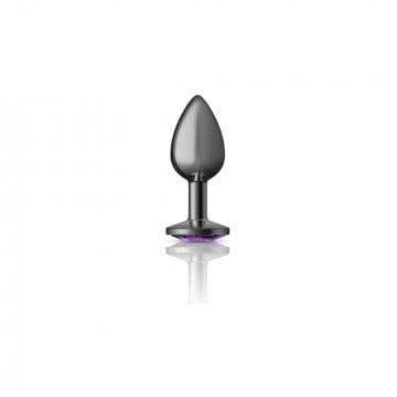 Viben Anal Toys Cheeky Charms Gunmetal Grey Purple Gem Butt Plug