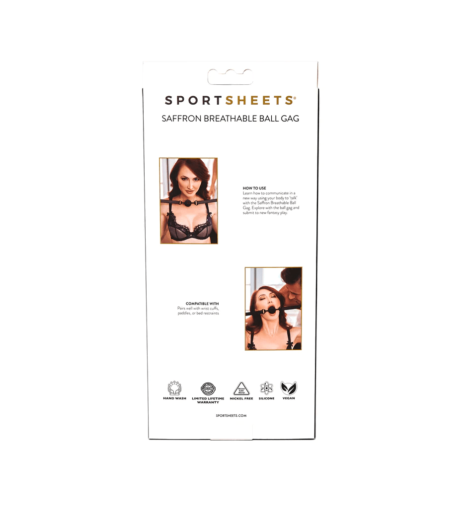 Sportsheets Ball Gags Sportsheets Saffron Breathable Ball Gag