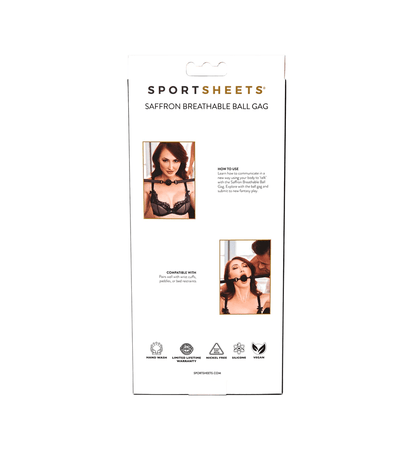 Sportsheets Ball Gags Sportsheets Saffron Breathable Ball Gag