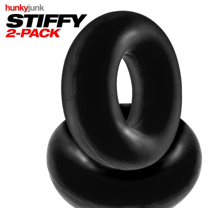 Hunkyjunk Cock Rings Hunkyjunk Stiffy Bulge Cock Ring Tar Ice 2 Pack