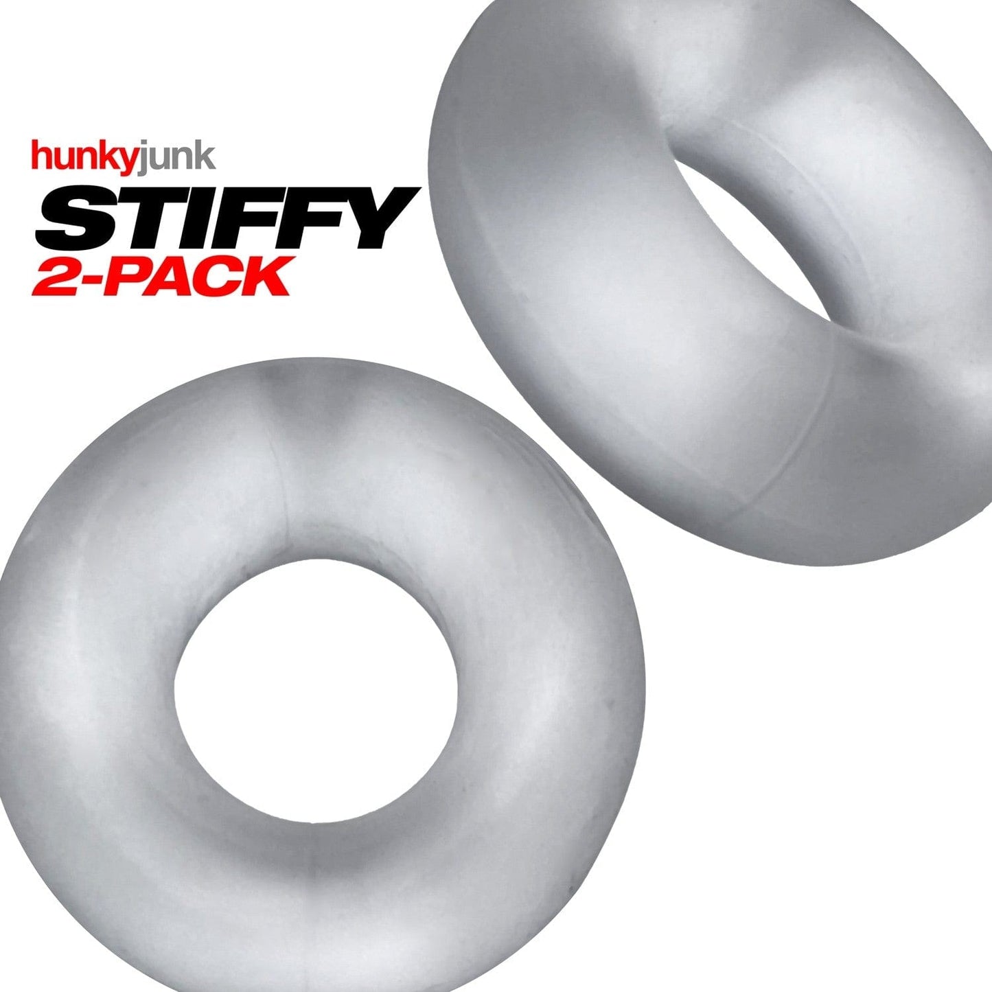Hunkyjunk Cock Rings Hunkyjunk Stiffy Bulge Cock Ring Clear Ice 2 Pack
