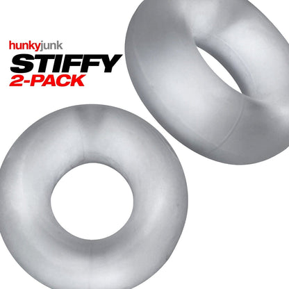 Hunkyjunk Cock Rings Hunkyjunk Stiffy Bulge Cock Ring Clear Ice 2 Pack