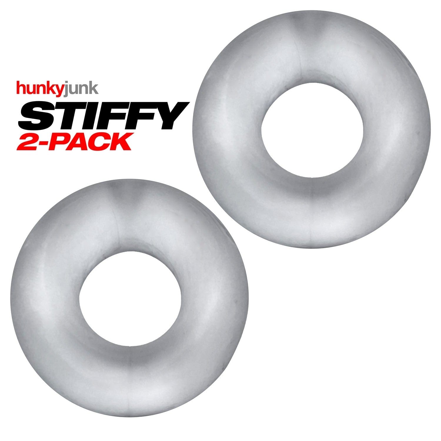 Hunkyjunk Cock Rings Hunkyjunk Stiffy Bulge Cock Ring Clear Ice 2 Pack