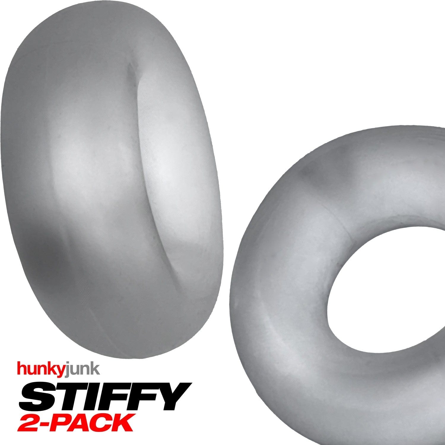 Hunkyjunk Cock Rings Hunkyjunk Stiffy Bulge Cock Ring Clear Ice 2 Pack