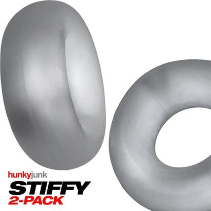 Hunkyjunk Cock Rings Hunkyjunk Stiffy Bulge Cock Ring Clear Ice 2 Pack