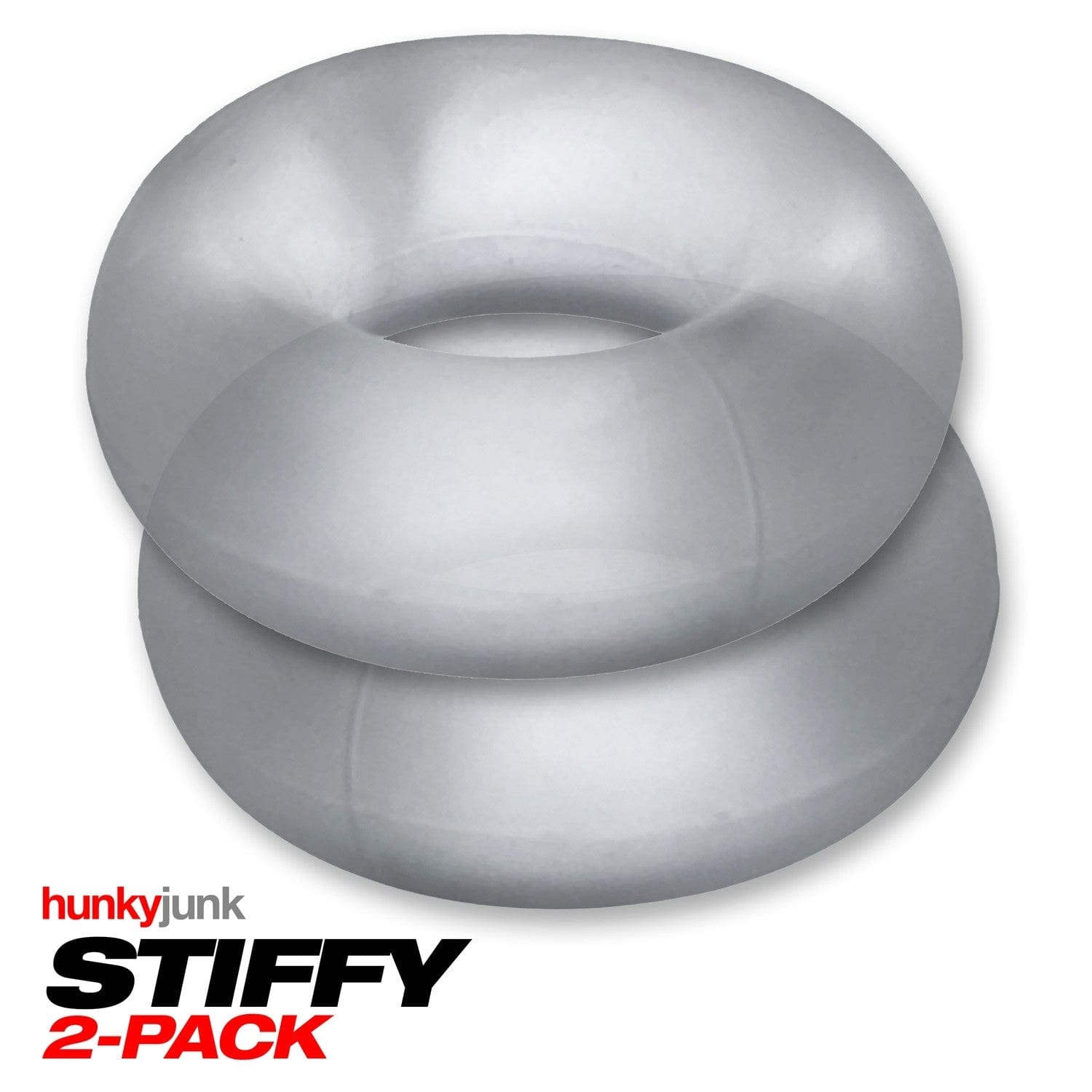 Hunkyjunk Cock Rings Hunkyjunk Stiffy Bulge Cock Ring Clear Ice 2 Pack