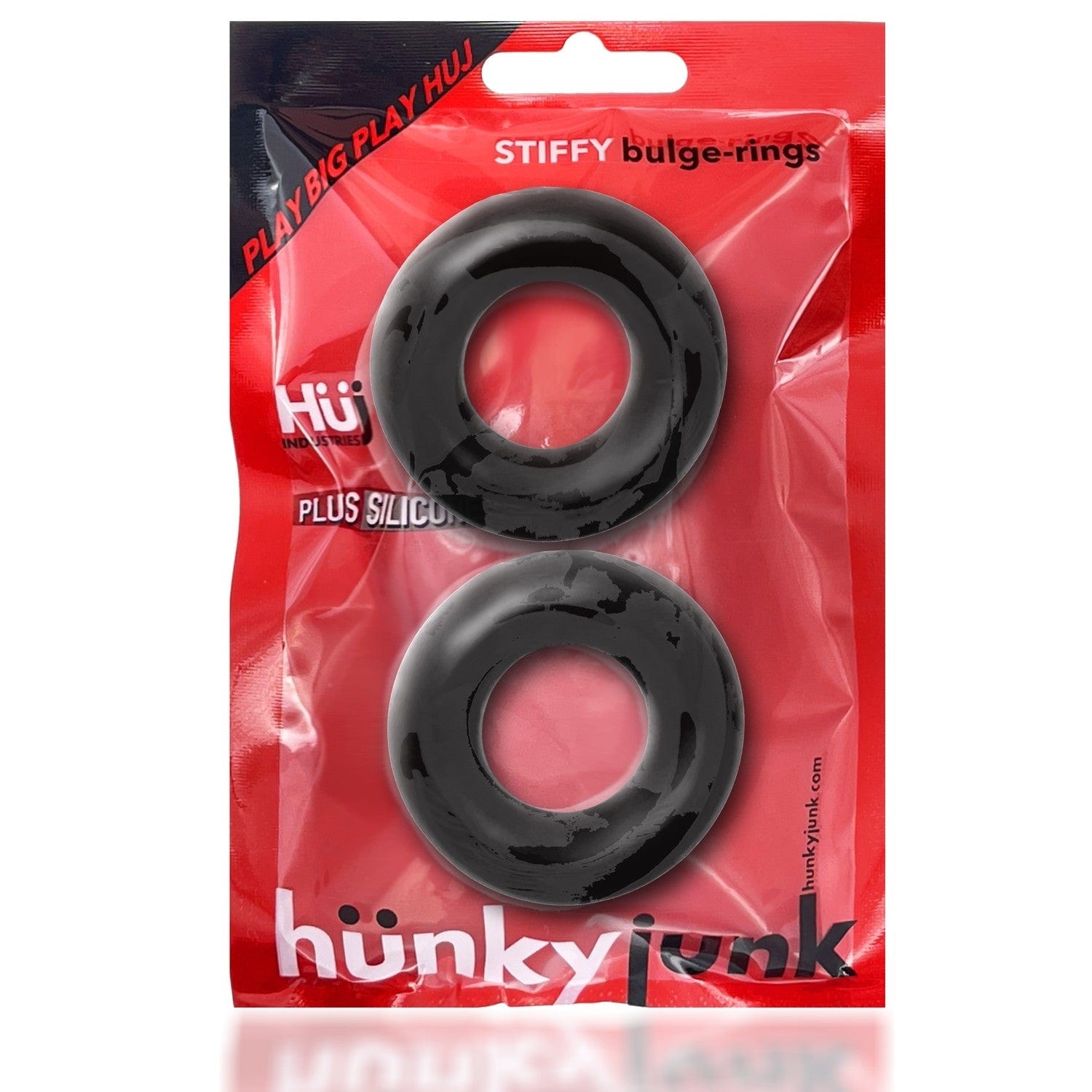 Hunkyjunk Cock Rings Hunkyjunk Stiffy Bulge Cock Ring Tar Ice 2 Pack