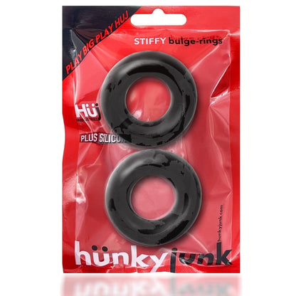 Hunkyjunk Cock Rings Hunkyjunk Stiffy Bulge Cock Ring Tar Ice 2 Pack