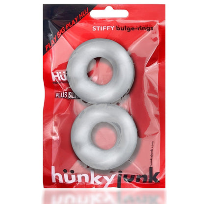 Hunkyjunk Cock Rings Hunkyjunk Stiffy Bulge Cock Ring Clear Ice 2 Pack