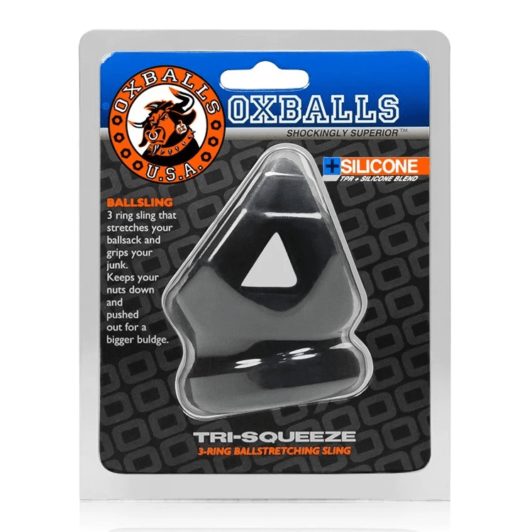 OXBALLS Cock & Balls Black Ice OxBalls Tri-Squeeze Cocksling & Ballstretcher