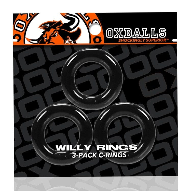 Oxballs Cock Rings Black Oxballs Willy Ring 3 Pack