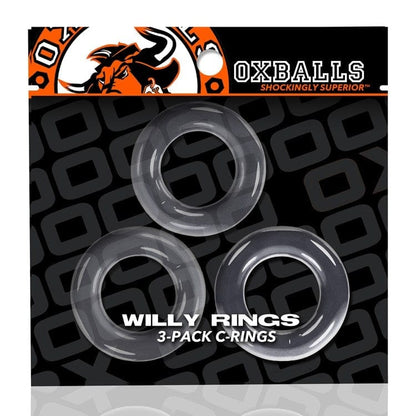 Oxballs Cock Rings Clear Oxballs Willy Ring 3 Pack
