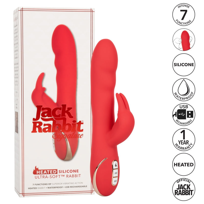 Calexotics Jack Rabbit Heated Silicone Ultra-Soft Rabbit-Vibrators-CALEXOTICS-XOXTOYS