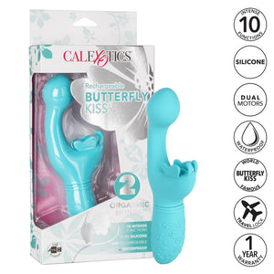 Calexotics Rechargeable Butterfly Kiss-Vibrators-CALEXOTICS-Blue-XOXTOYS