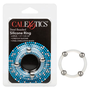 Calexotics Steel Beaded Silicone Ring Large-Cock Rings-CALEXOTICS-XOXTOYS