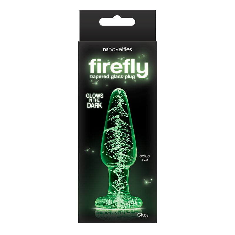 NS Novelties Firefly Glow in the Dark Medium Glass Plug-Butt Plugs-NS Novelties-XOXTOYS