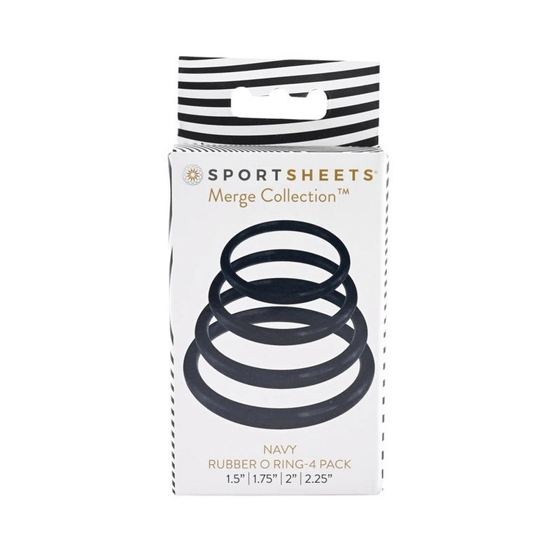 Sportsheets O-Ring 4 Pack-Ring Harness-Sportsheets-Navy Blue-XOXTOYS