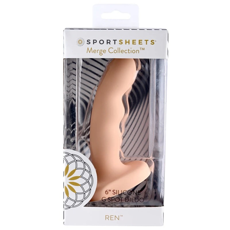 Sportsheets Ren 6” Silicone Dildo Peach-Dildos-Sportsheets-XOXTOYS
