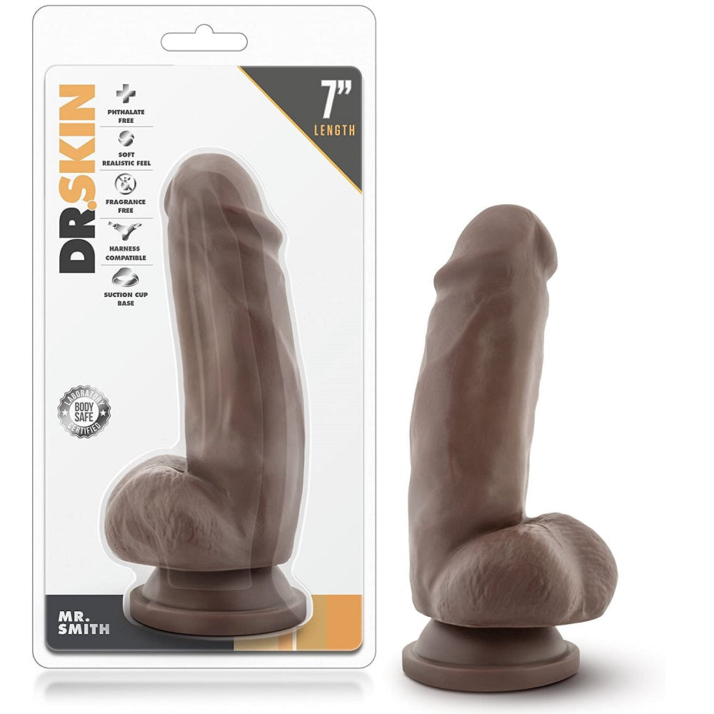 Blush Dr. Skin Mr. Smith 7" Dildo with Suction Cup Chocolate